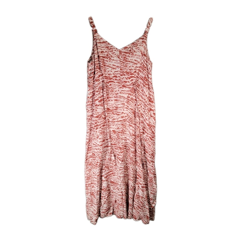 Ivy Street Maxi Sundress Womens 1X Terracotta Rust Tie Dye Rayon V-Neck Boho